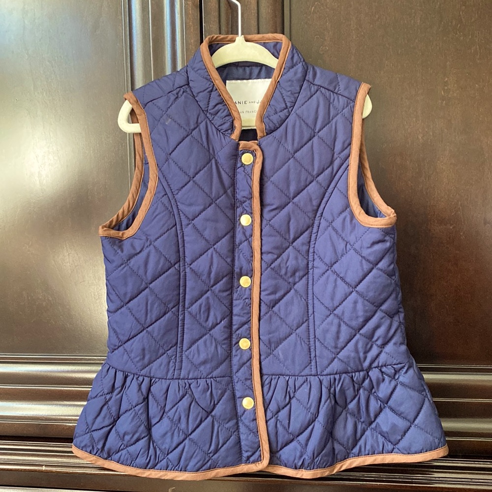 Girls peplum quilted vest